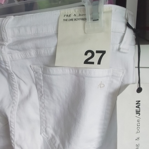 Rag & Bone The DRE Boyfriend Skinny White Jeans NWT - Picture 9 of 14